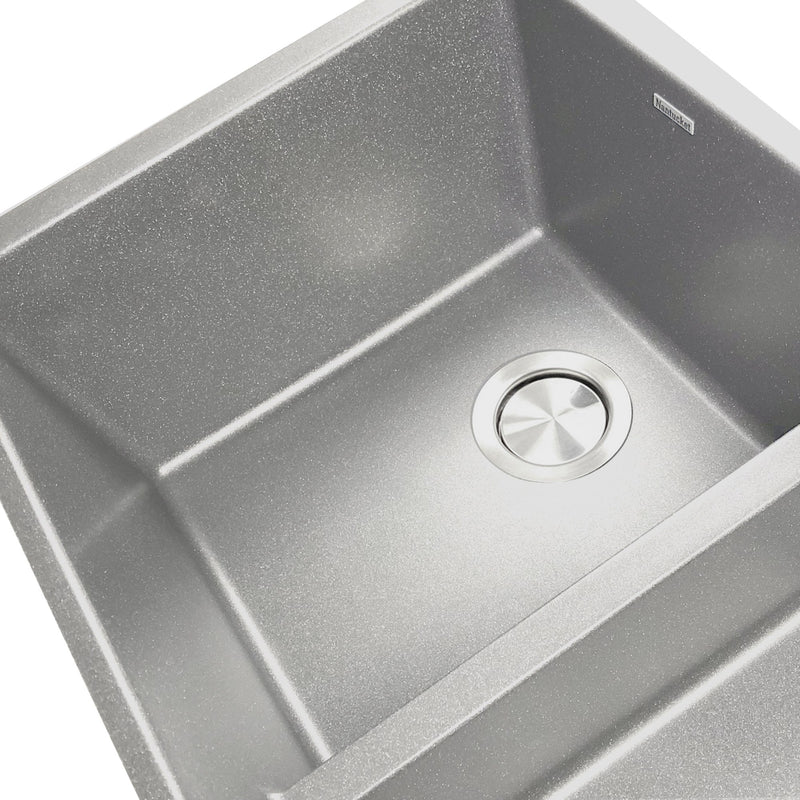 Nantucket Sinks Low Divide 50/50 Double Bowl Undermount Granite Composite Sink - Titanium Grey PR5050-LDTI - view 3