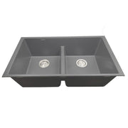 Nantucket Sinks Low Divide 50/50 Double Bowl Undermount Granite Composite Sink - Titanium Grey PR5050-LDTI - view 4
