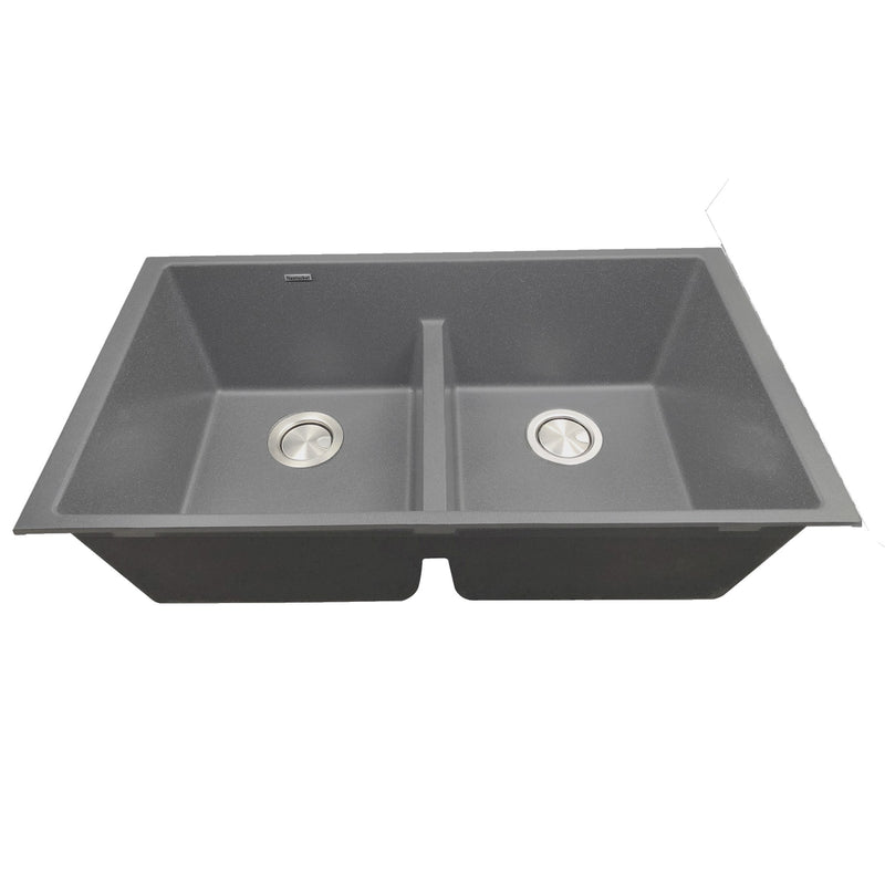 Nantucket Sinks Low Divide 50/50 Double Bowl Undermount Granite Composite Sink - Titanium Grey PR5050-LDTI - view 4