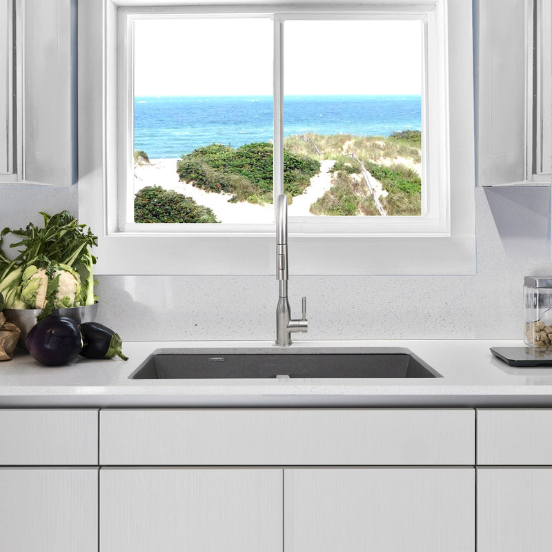Nantucket Sinks Low Divide 50/50 Double Bowl Undermount Granite Composite Sink - Titanium Grey PR5050-LDTI - view 7