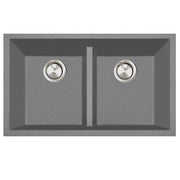 Nantucket Sinks Low Divide 50/50 Double Bowl Undermount Granite Composite Sink - Titanium Grey PR5050-LDTI