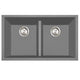 Nantucket Sinks Low Divide 50/50 Double Bowl Undermount Granite Composite Sink - Titanium Grey PR5050-LDTI