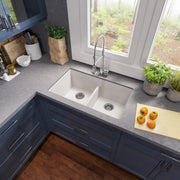 Nantucket Sinks Low Divide 50/50 Double Bowl Undermount Granite Composite Sink - White PR5050-LDW - view 3