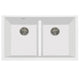 Nantucket Sinks Low Divide 50/50 Double Bowl Undermount Granite Composite Sink - White PR5050-LDW
