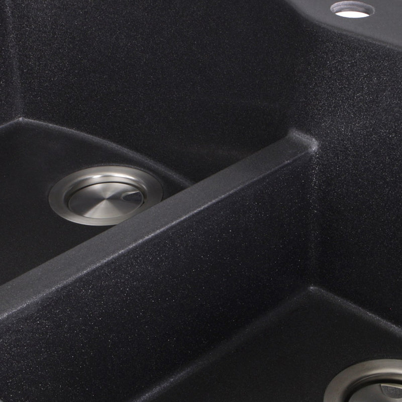 Nantucket Sinks 60/40 Double Bowl Dual-mount Granite Composite Sink - Black PR6040-BL - view 3