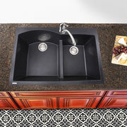Nantucket Sinks 60/40 Double Bowl Dual-mount Granite Composite Sink - Black PR6040-BL - view 6