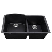 Nantucket Sinks 60/40 Double Bowl Undermount Granite Composite Sink - Black PR6040-BL-UM - view 2