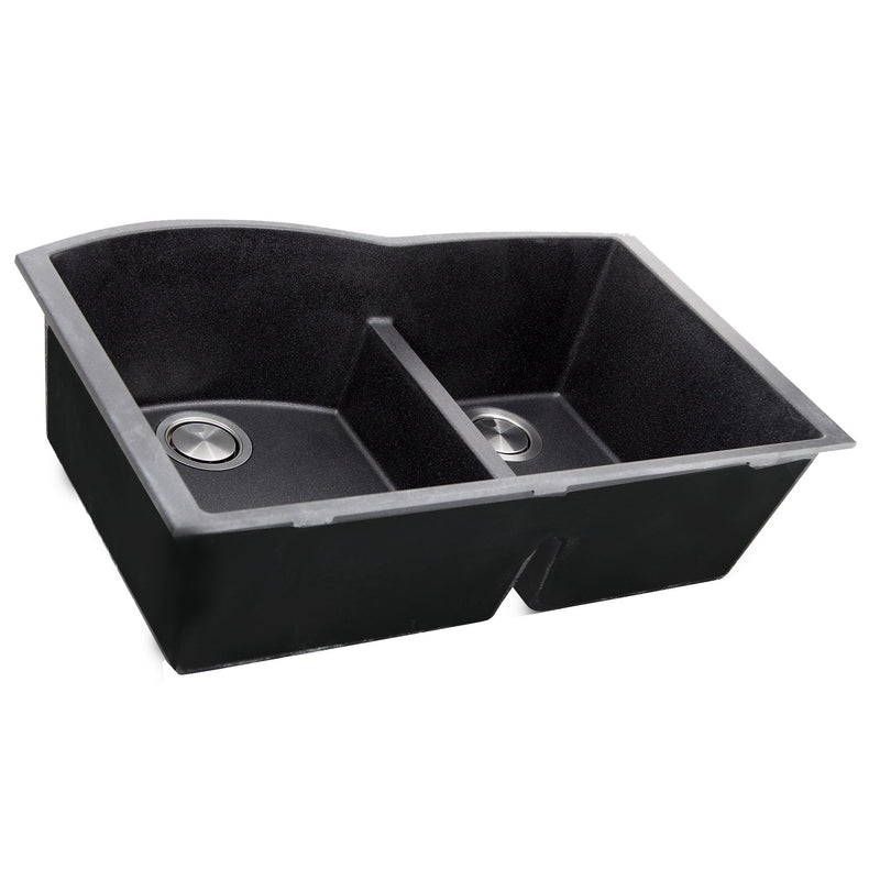 Nantucket Sinks 60/40 Double Bowl Undermount Granite Composite Sink - Black PR6040-BL-UM - view 3