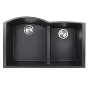Nantucket Sinks 60/40 Double Bowl Undermount Granite Composite Sink - Black PR6040-BL-UM