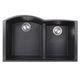 Nantucket Sinks 60/40 Double Bowl Undermount Granite Composite Sink - Black PR6040-BL-UM
