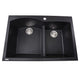 Nantucket Sinks 60/40 Double Bowl Dual-mount Granite Composite Sink - Black PR6040-BL