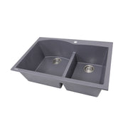 Nantucket Sinks 60/40 Double Bowl Dual-mount Granite Composite Sink - Titanium PR6040-TI - view 2