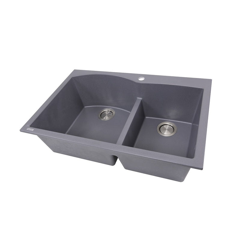 Nantucket Sinks 60/40 Double Bowl Dual-mount Granite Composite Sink - Titanium PR6040-TI - view 2