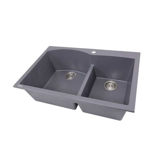 Nantucket Sinks 60/40 Double Bowl Dual-mount Granite Composite Sink - Titanium PR6040-TI - view 2