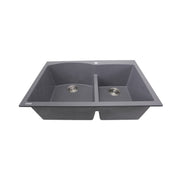 Nantucket Sinks 60/40 Double Bowl Dual-mount Granite Composite Sink - Titanium PR6040-TI - view 4