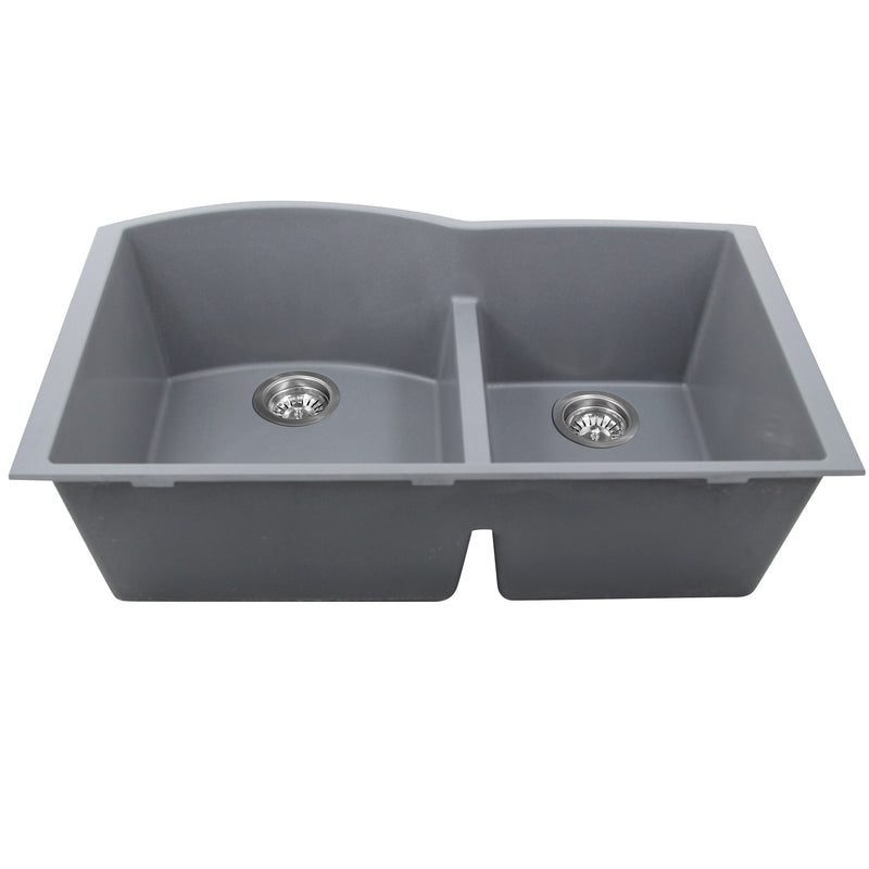 Nantucket Sinks 60/40 Double Bowl Undermount Granite Composite Sink - Titanium PR6040-TI-UM - view 2