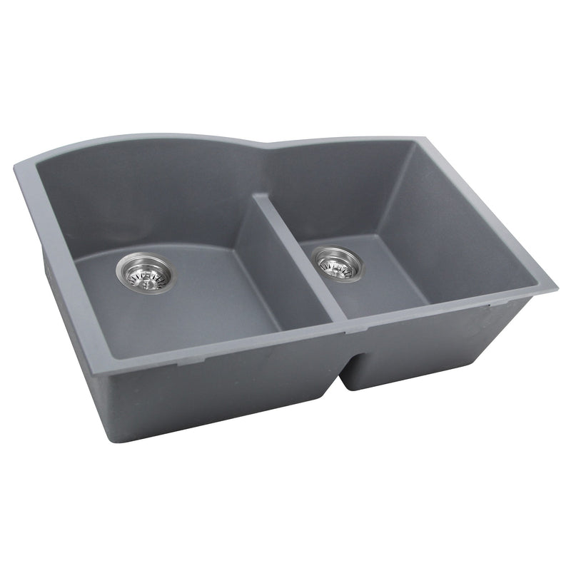 Nantucket Sinks 60/40 Double Bowl Undermount Granite Composite Sink - Titanium PR6040-TI-UM - view 3