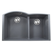 Nantucket Sinks 60/40 Double Bowl Undermount Granite Composite Sink - Titanium PR6040-TI-UM