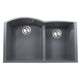 Nantucket Sinks 60/40 Double Bowl Undermount Granite Composite Sink - Titanium PR6040-TI-UM