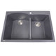 Nantucket Sinks 60/40 Double Bowl Dual-mount Granite Composite Sink - Titanium PR6040-TI