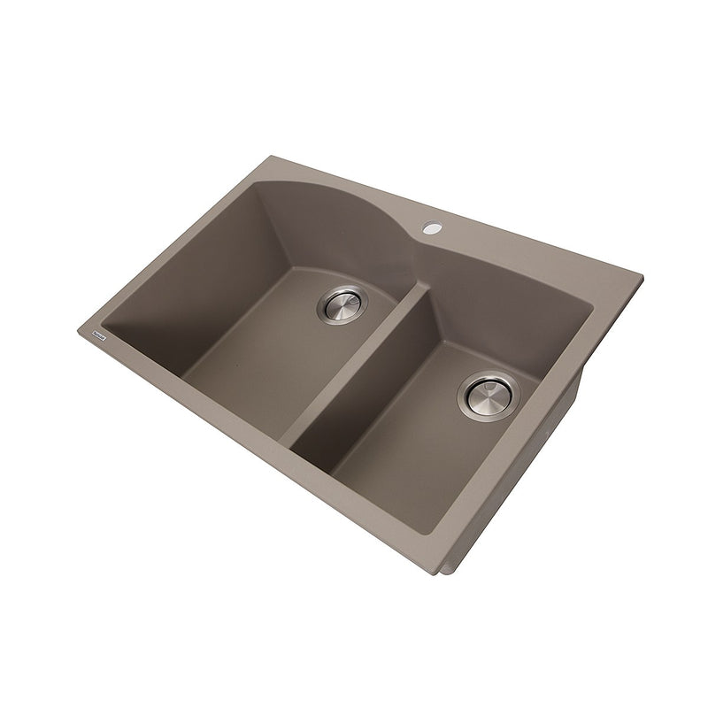 Nantucket Sinks 60/40 Double Bowl Dual-mount Granite Composite Sink - Truffle PR6040-TR - view 2