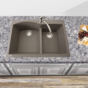 Nantucket Sinks 60/40 Double Bowl Dual-mount Granite Composite Sink - Truffle PR6040-TR - view 6