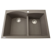 Nantucket Sinks 60/40 Double Bowl Dual-mount Granite Composite Sink - Truffle PR6040-TR