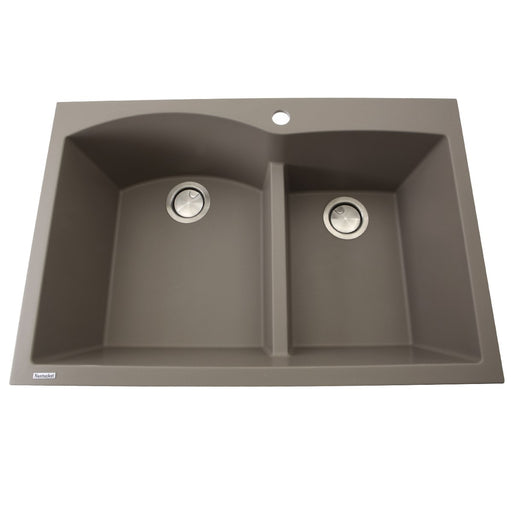 Nantucket Sinks 60/40 Double Bowl Dual-mount Granite Composite Sink - Truffle PR6040-TR