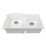 Nantucket Sinks 60/40 Double Bowl Undermount Granite Composite Sink - White PR6040-W-UM - view 2