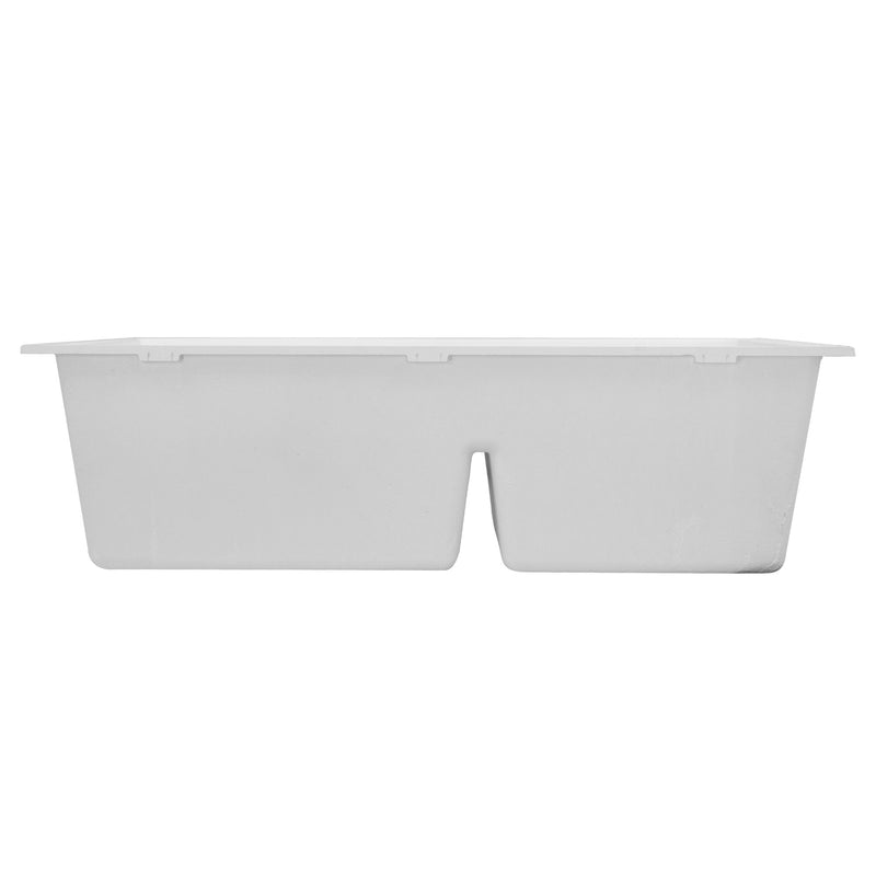 Nantucket Sinks 60/40 Double Bowl Undermount Granite Composite Sink - White PR6040-W-UM - view 5