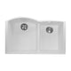 Nantucket Sinks 60/40 Double Bowl Undermount Granite Composite Sink - White PR6040-W-UM