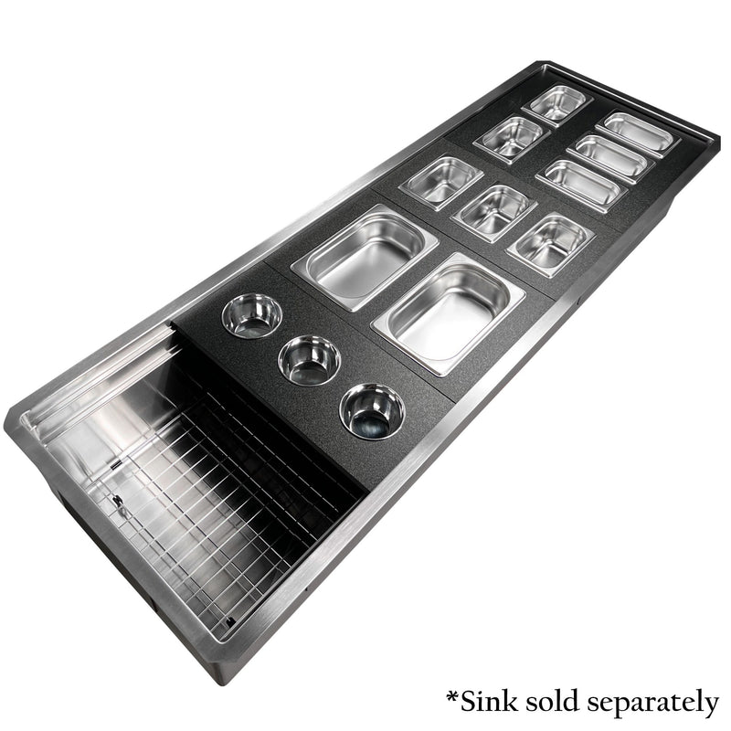 Nantucket Sinks 18" Pro Series Prep Station Condiment Tray PS20B-REC5 - view 5