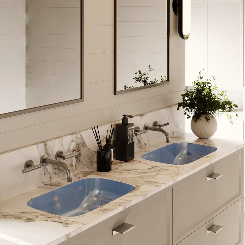 Nantucket Sinks Italian Fireclay Undermount Vanity Sink RC2035SS 'Siracusa' with Distressed Hand-Painted Finish - view 7