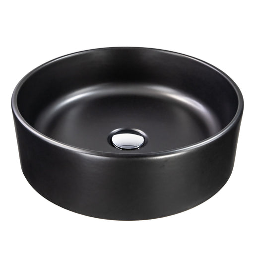 Nantucket Sinks Italian Fireclay Round Vanity Sink - Matte Black RC4011MB