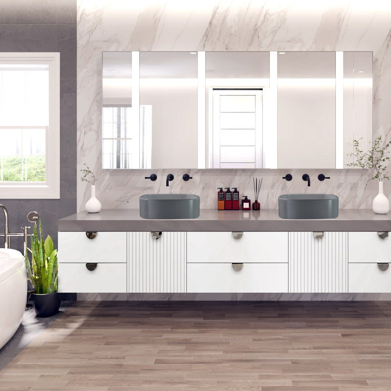 Nantucket Sinks Italian Fireclay Square Vanity Sink - Matte Concrete RC4033C - view 7