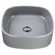 Nantucket Sinks Italian Fireclay Square Vanity Sink - Matte Concrete RC4033C