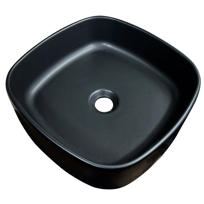 Nantucket Sinks Italian Fireclay Square Vanity Sink - Matte Black RC4033MB - view 3