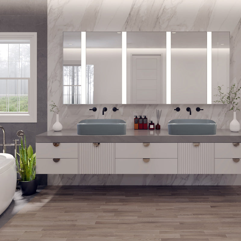 Nantucket Sinks Italian Fireclay Rectangular Vanity Sink - Matte Concrete RC6044C - view 7