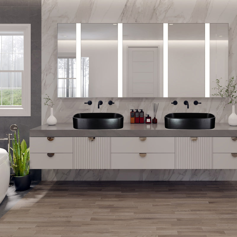 Nantucket Sinks Italian Fireclay Rectangular Vanity Sink - Matte Black RC6044MB - view 7