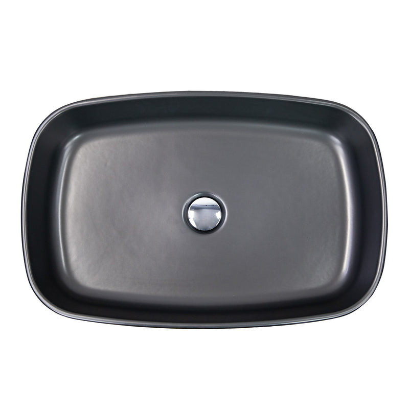 Nantucket Sinks Italian Fireclay Rectangular Vanity Sink - Matte Black RC6044MB