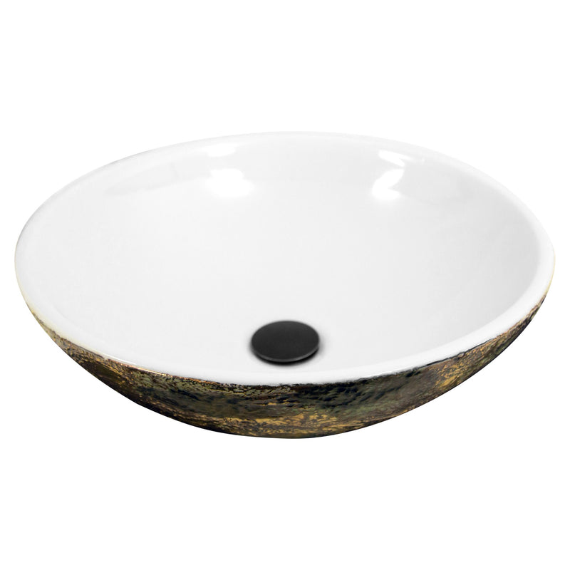 Nantucket Sinks Drake Fireclay Hand-decorated Vanity Sink - White RC7040GMS-W - view 4