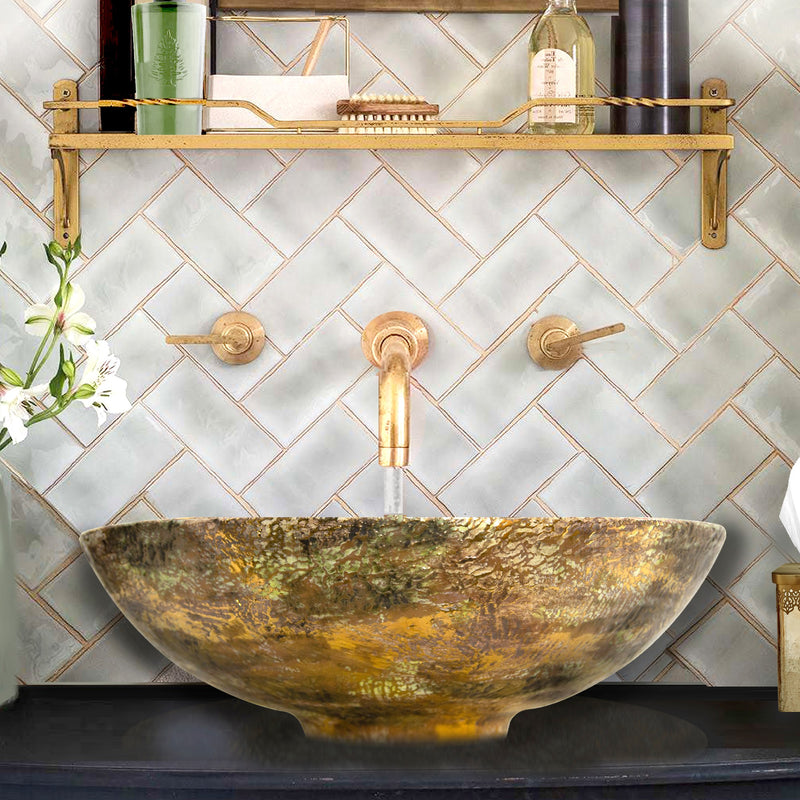 Nantucket Sinks Drake Fireclay Hand-decorated Vanity Sink - White RC7040GMS-W - view 6