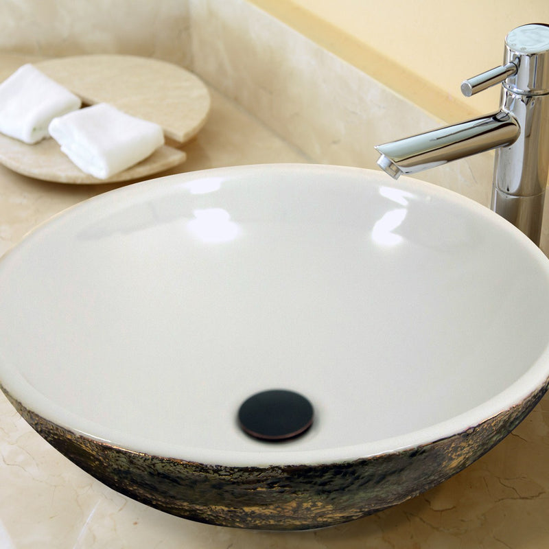Nantucket Sinks Drake Fireclay Hand-decorated Vanity Sink - White RC7040GMS-W - view 7