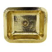 Nantucket Sinks REB 17.5 Inch X 14.5 Inch Hammered Brass Rectangle Undermount Bar Sink - view 2