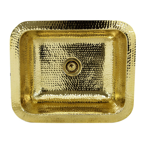 Nantucket Sinks REB 17.5 Inch X 14.5 Inch Hammered Brass Rectangle Undermount Bar Sink - view 2