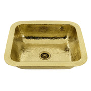 Nantucket Sinks REB 17.5 Inch X 14.5 Inch Hammered Brass Rectangle Undermount Bar Sink - view 3