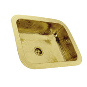 Nantucket Sinks REB 17.5 Inch X 14.5 Inch Hammered Brass Rectangle Undermount Bar Sink - view 4
