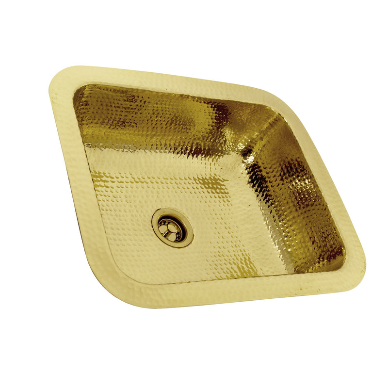 Nantucket Sinks REB 17.5 Inch X 14.5 Inch Hammered Brass Rectangle Undermount Bar Sink - view 4