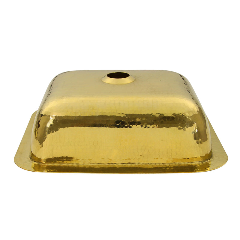 Nantucket Sinks REB 17.5 Inch X 14.5 Inch Hammered Brass Rectangle Undermount Bar Sink - view 5