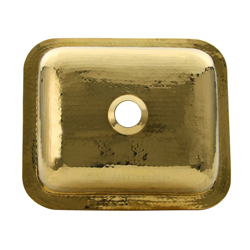 Nantucket Sinks REB 17.5 Inch X 14.5 Inch Hammered Brass Rectangle Undermount Bar Sink - view 6